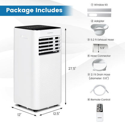 10000 BTU 4-in-1 Portable Air Conditioner with Humidifier and Sleep Mode, Black Portable Air Conditioners   at Gallery Canada