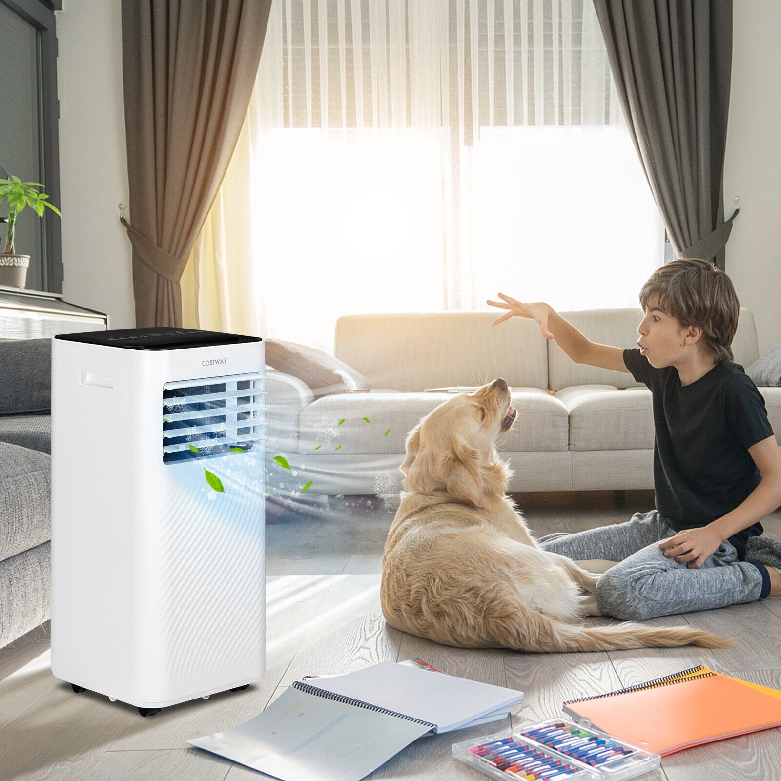 10000 BTU 4-in-1 Portable Air Conditioner with Humidifier and Sleep Mode, Black Portable Air Conditioners   at Gallery Canada