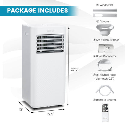 10000 BTU 4-in-1 Portable Air Conditioner with Humidifier and Sleep Mode, White Portable Air Conditioners   at Gallery Canada