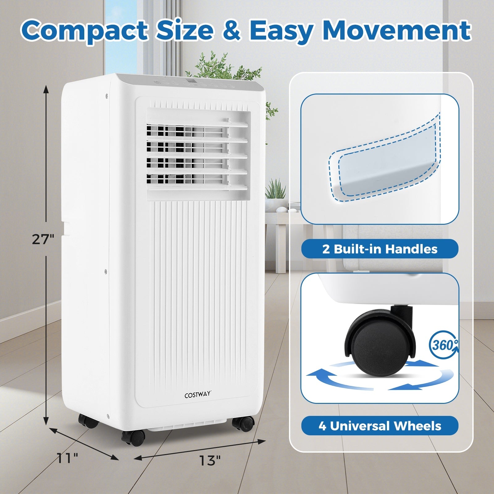 10000 BTU Portable Air Conditioner 3 in 1 AC Unit Fan and Dehumidifier, White Portable Air Conditioners   at Gallery Canada