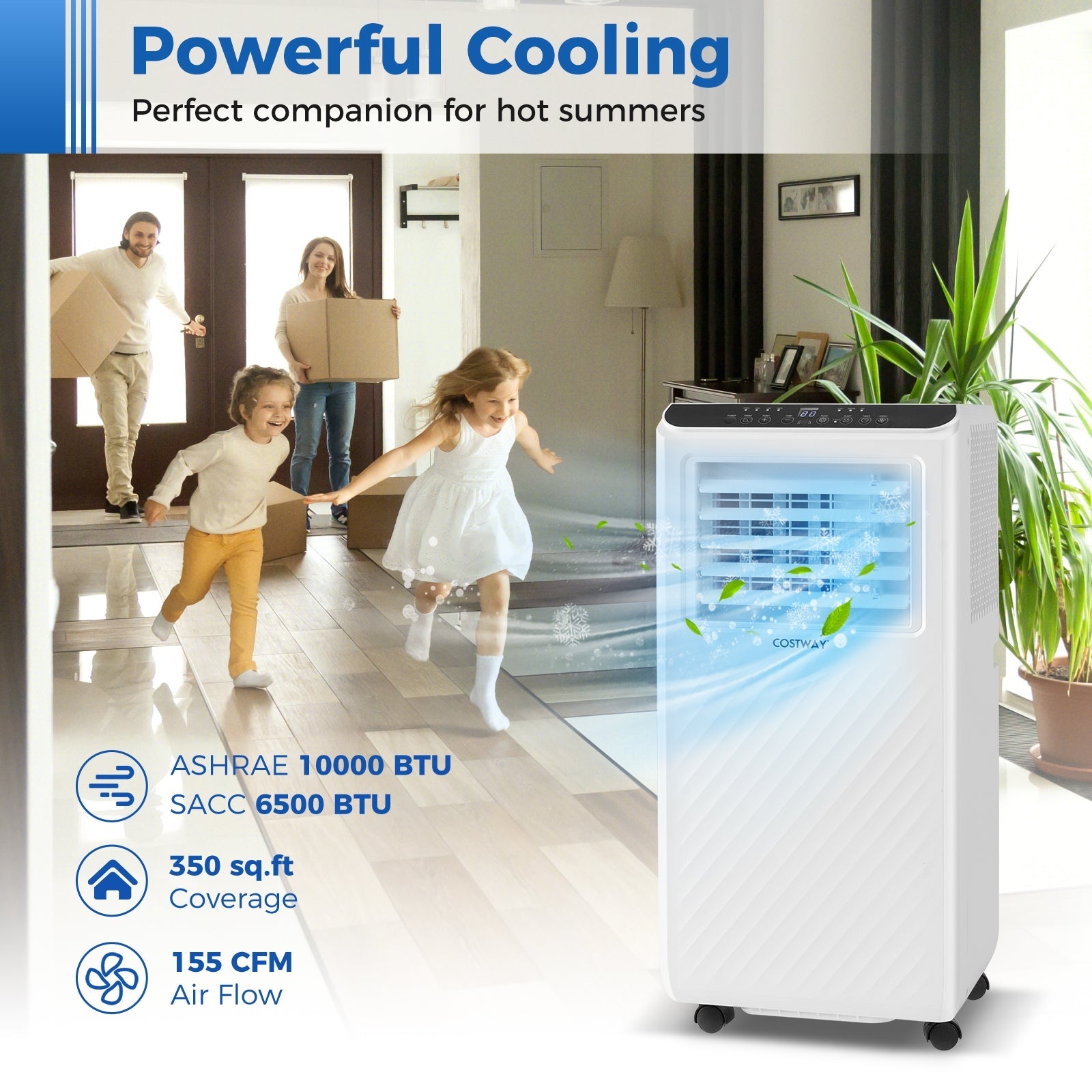 10000 BTU Portable Air Conditioner 3 in 1 Floor AC Unit with Fan and Dehumidifier, White Portable Air Conditioners   at Gallery Canada