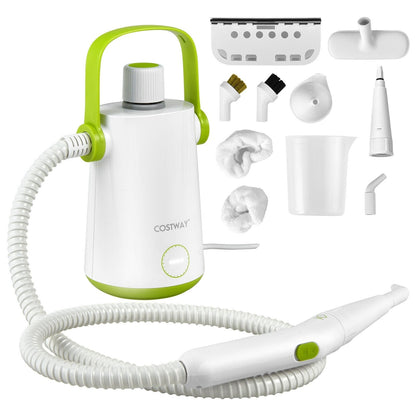 1000W Multifunction Portable Hand-held Steam Cleaner with 10 Accessories, Green Vacuums & Cleaners   at Gallery Canada