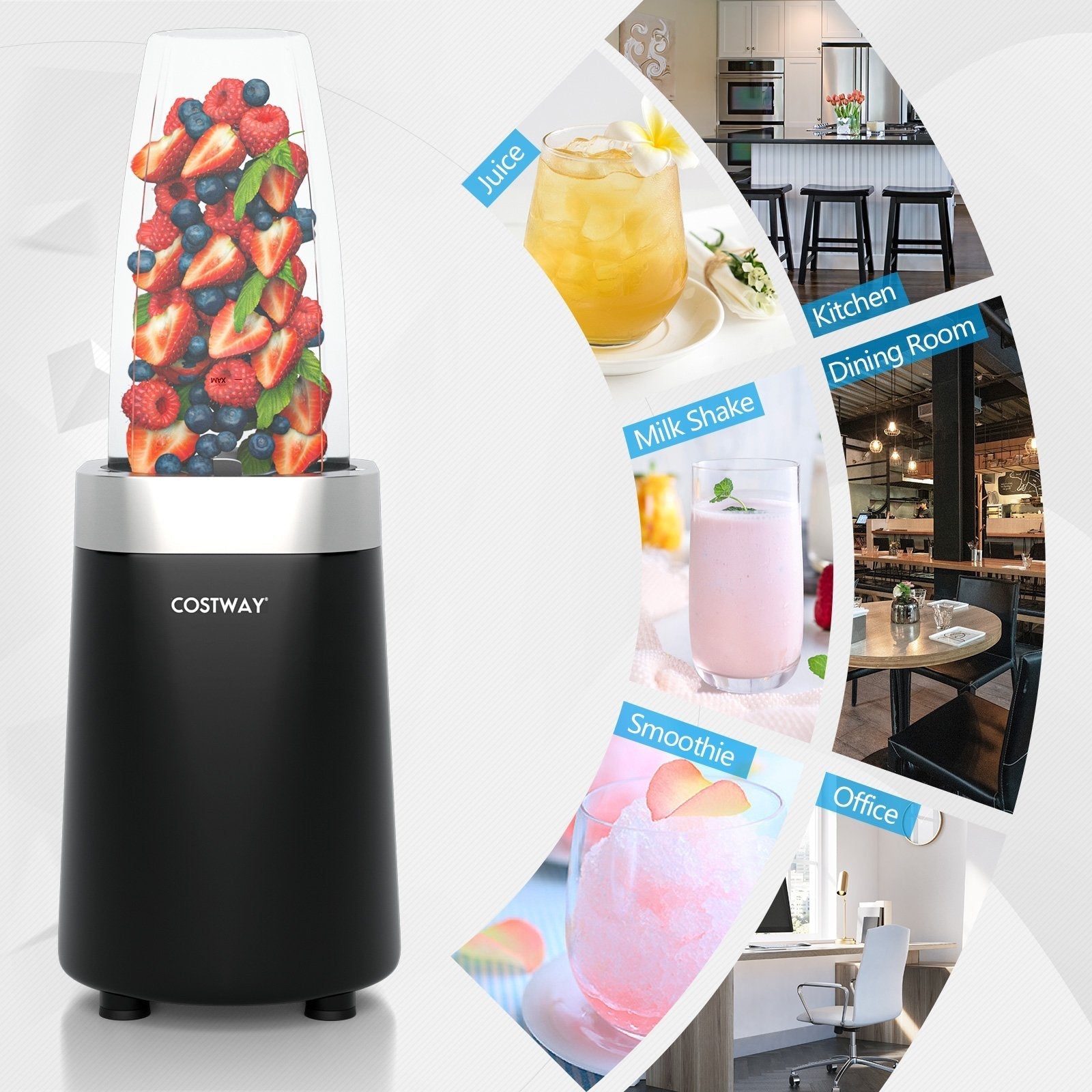 1000W Portable Blender with 6-Blade Design, Black Food Mixers & Blenders   at Gallery Canada