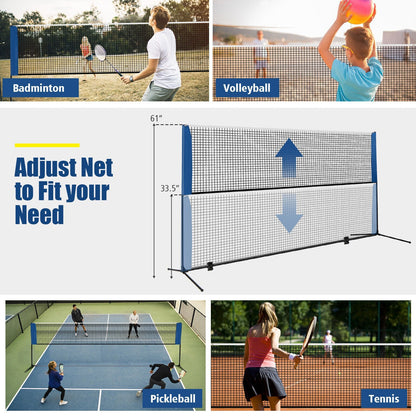 10/14 Feet Adjustable Badminton Net Stand with Portable Carry Bag-10 Feet, Black Sport Equipments   at Gallery Canada