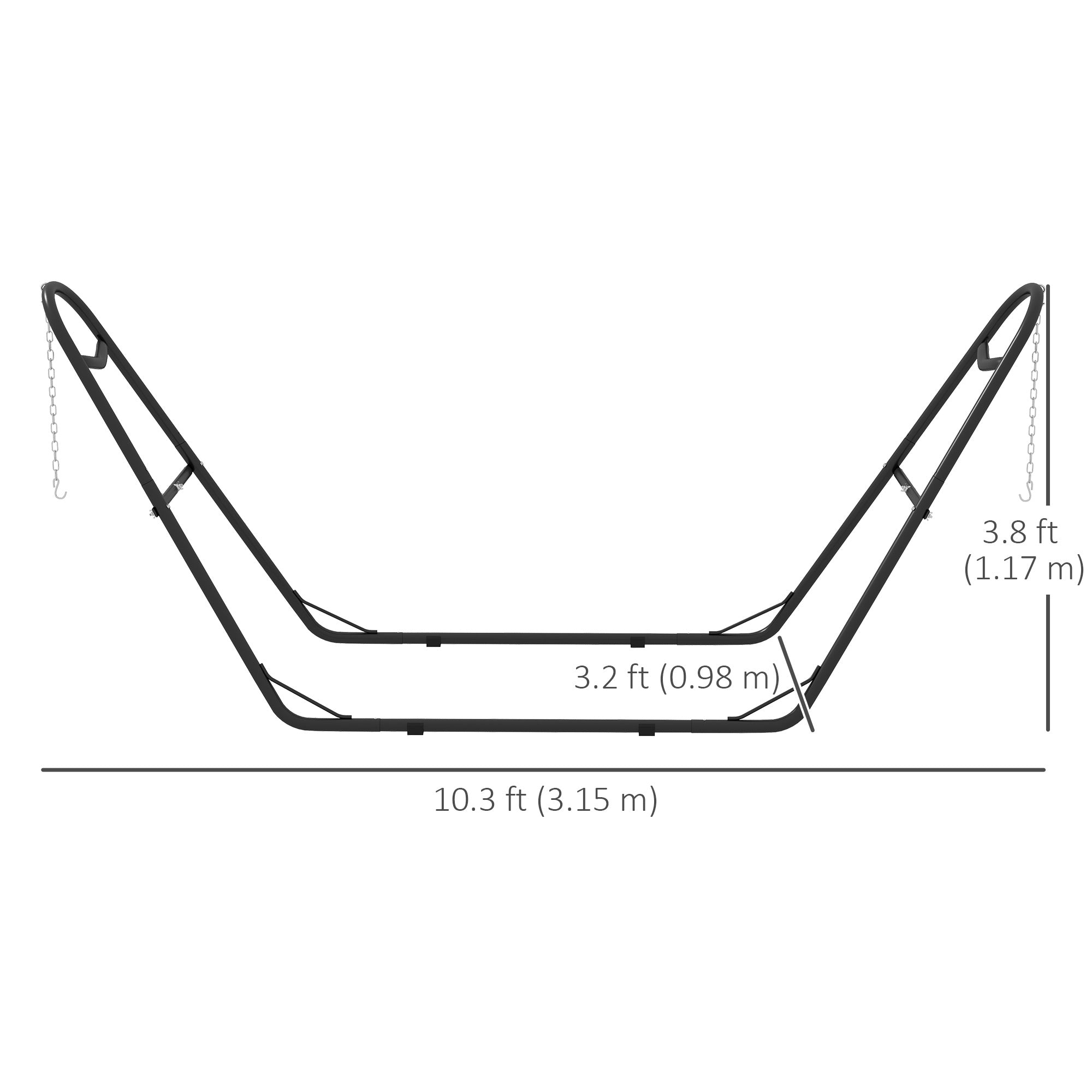 Portable 10.3ft Adjustable Hammock Stand for Various Hammock Styles, Black Hammock Stands   at Gallery Canada