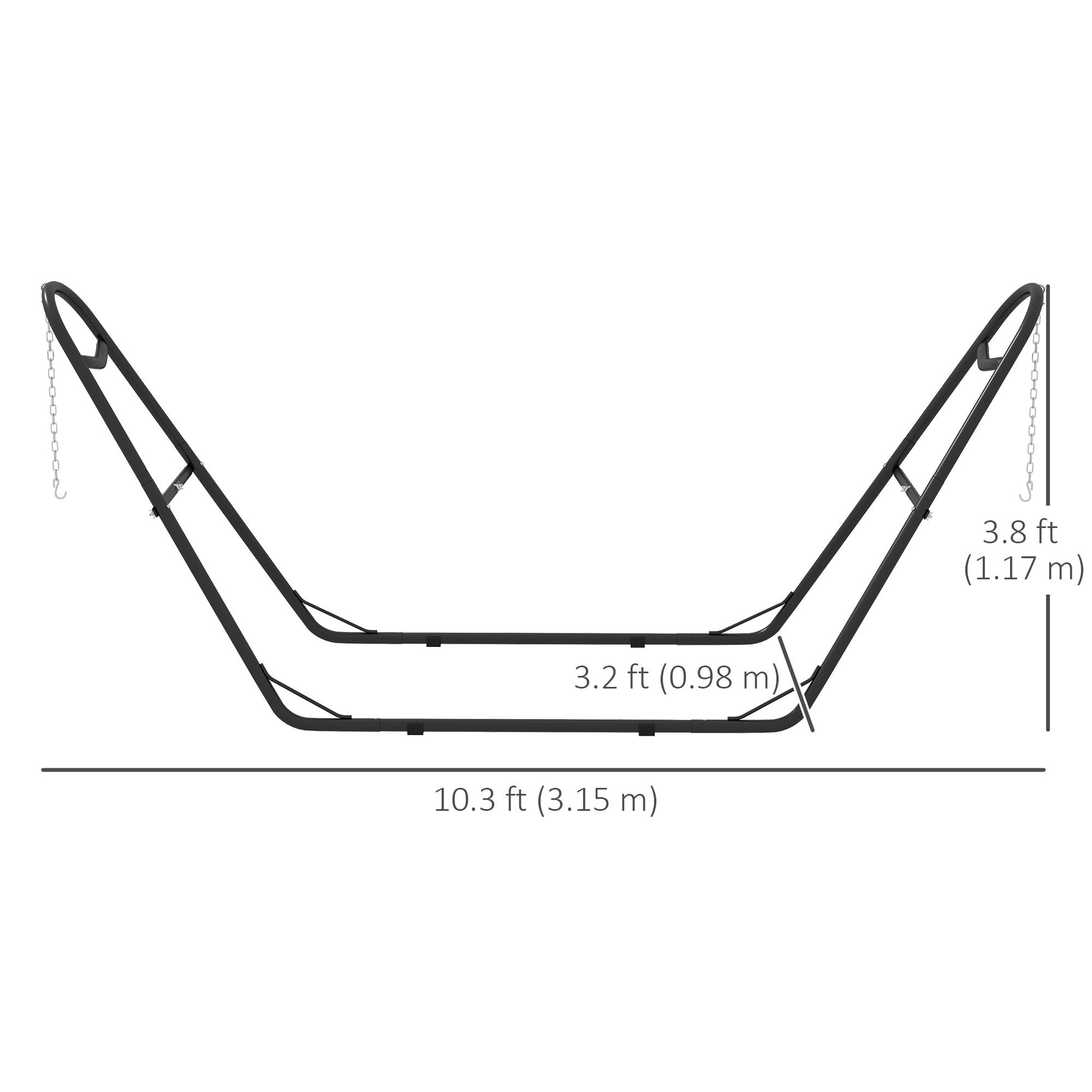 Portable 10.3ft Adjustable Hammock Stand for Various Hammock Styles, Black Hammock Stands   at Gallery Canada