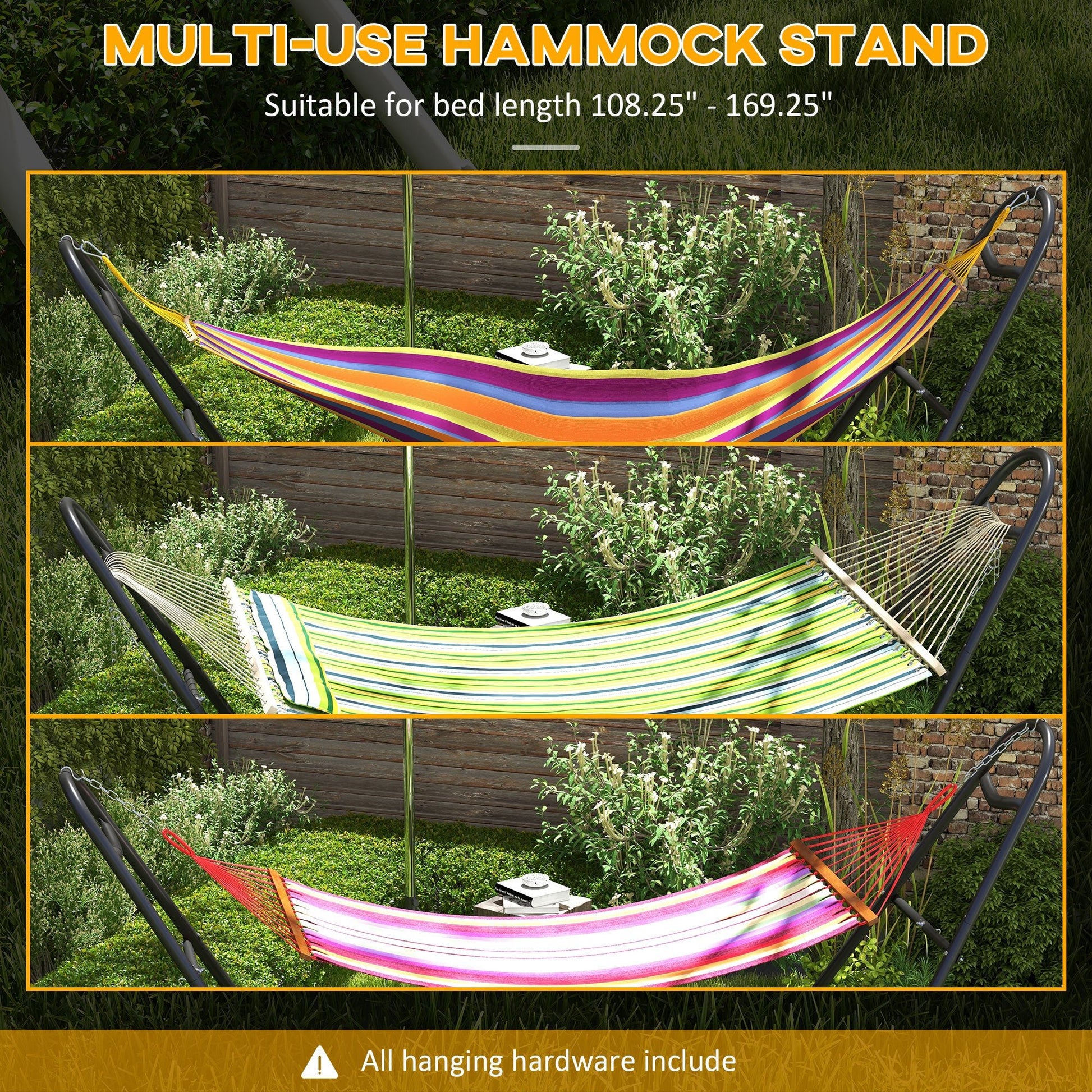 Portable 10.3ft Adjustable Hammock Stand for Various Hammock Styles, Black Hammock Stands   at Gallery Canada