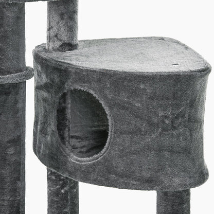 104.25" Cat Tree Stand House Hammock Pet Furniture Kitten Activity Tower Kitty Play House 5-Tier - Dark Grey Floor to Ceiling Cat Trees   at Gallery Canada