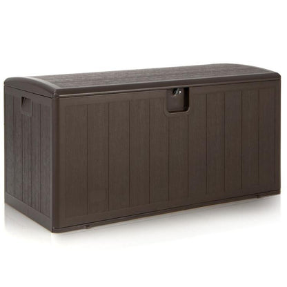 105 Gallon All Weather Large Deck Box Lockable Storage Container, Brown Sheds & Outdoor Storage   at Gallery Canada