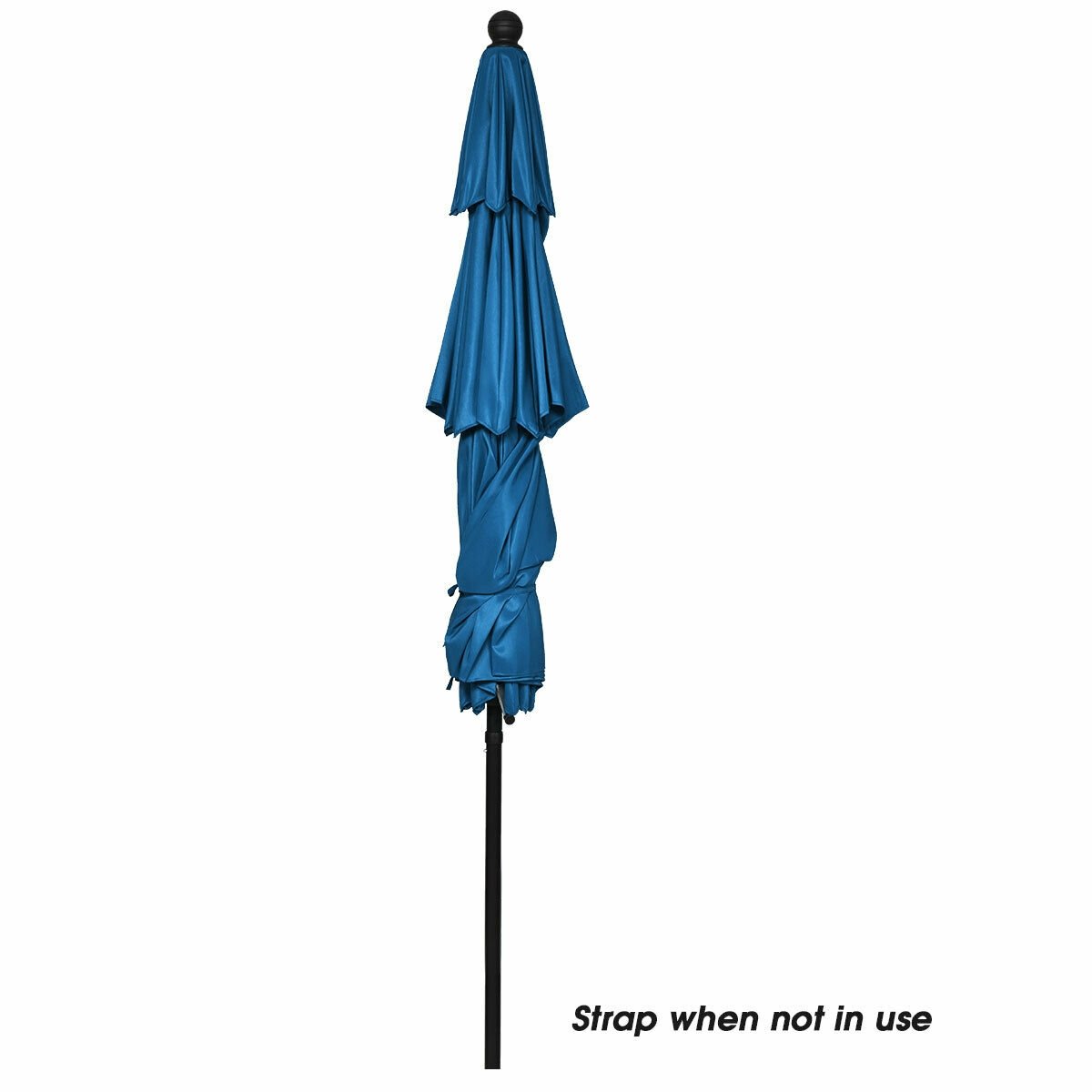 10ft 3 Tier Outdoor Patio Umbrella with Double Vented, Blue Outdoor Umbrellas   at Gallery Canada