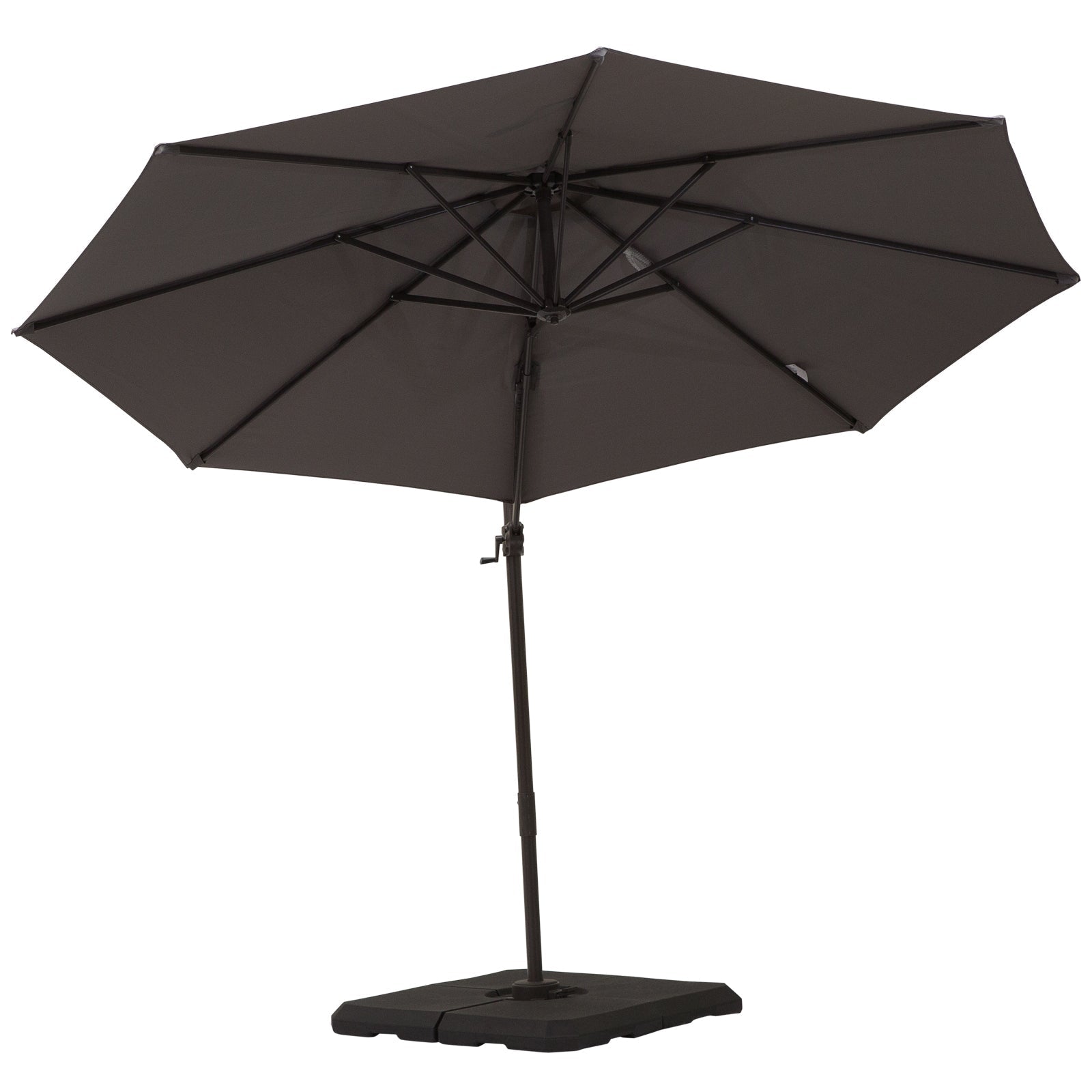 10ft Cantilever Patio Umbrella, 360° Rotation, 4-Position Tilt, Light Grey Cantilever Umbrellas   at Gallery Canada