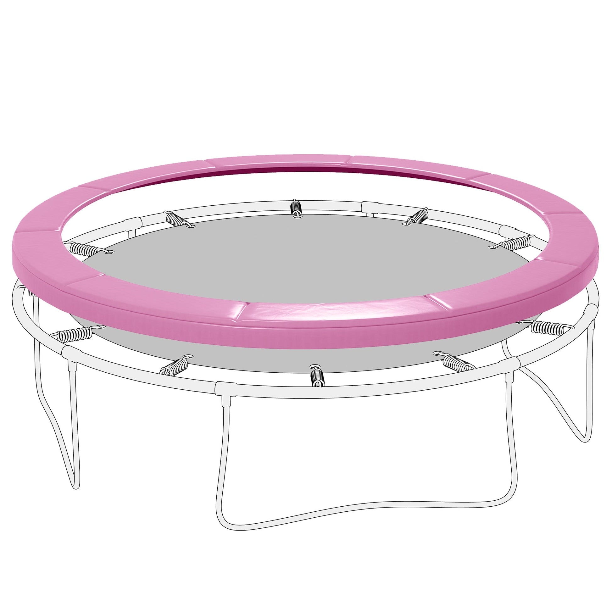 10FT Trampoline Spring Cover, Trampoline Pad Replacement, Waterproof and Tear-Resistant, All-Weather Trampoline Accessories, No Holes for Poles, Pink Trampolines Pink  at Gallery Canada