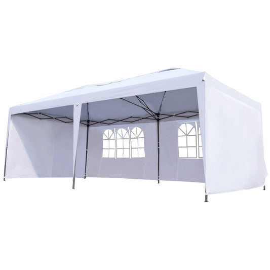 10'x 20' Outdoor Pop Up Canopy Tent Party Party Tent Commercial Instant Shelter W/ Carring Bag White - Gallery Canada