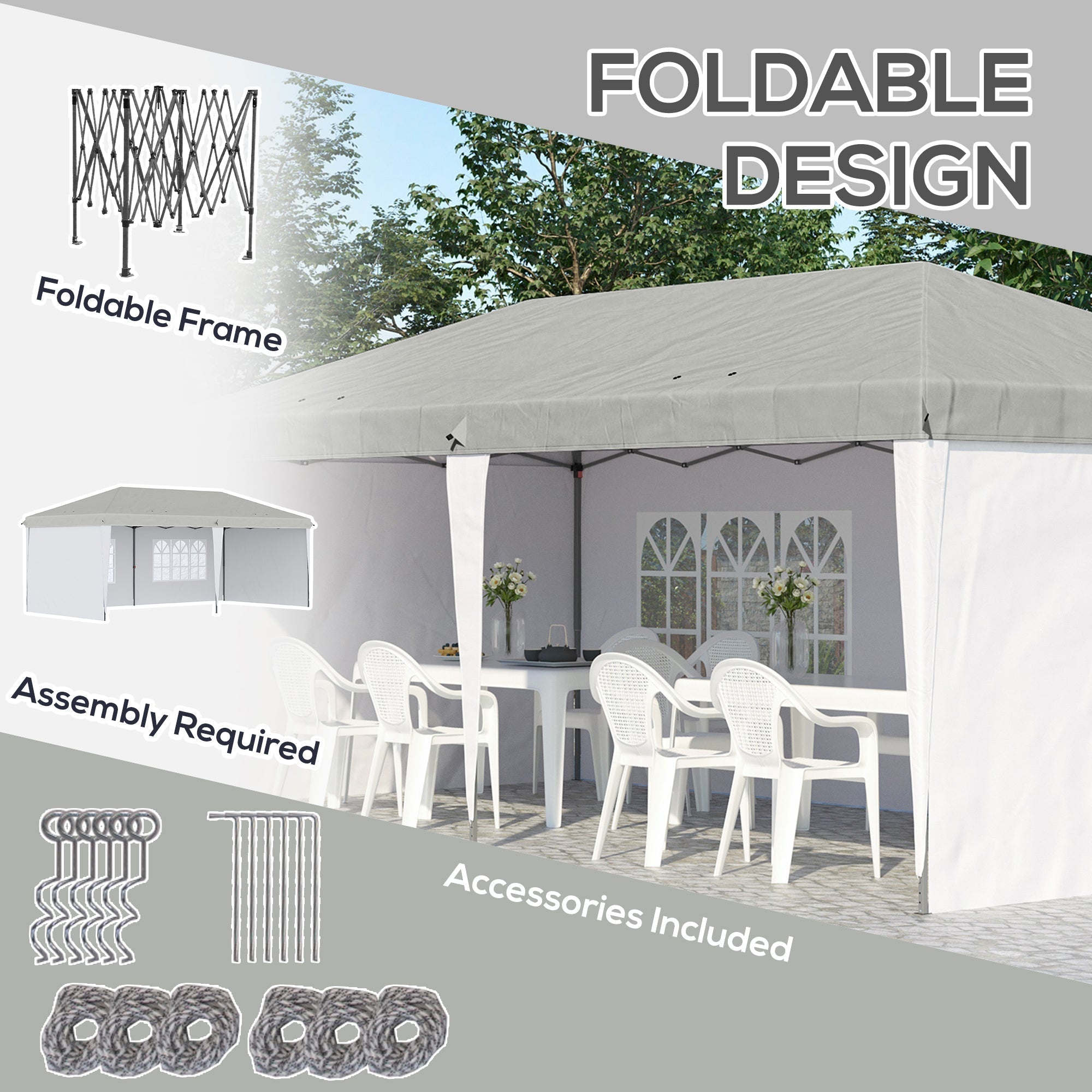 10'x 20' Outdoor Pop Up Canopy Tent Party Tent Commercial Instant Shelter W/ Carrying Bag White Pop Up Canopies   at Gallery Canada