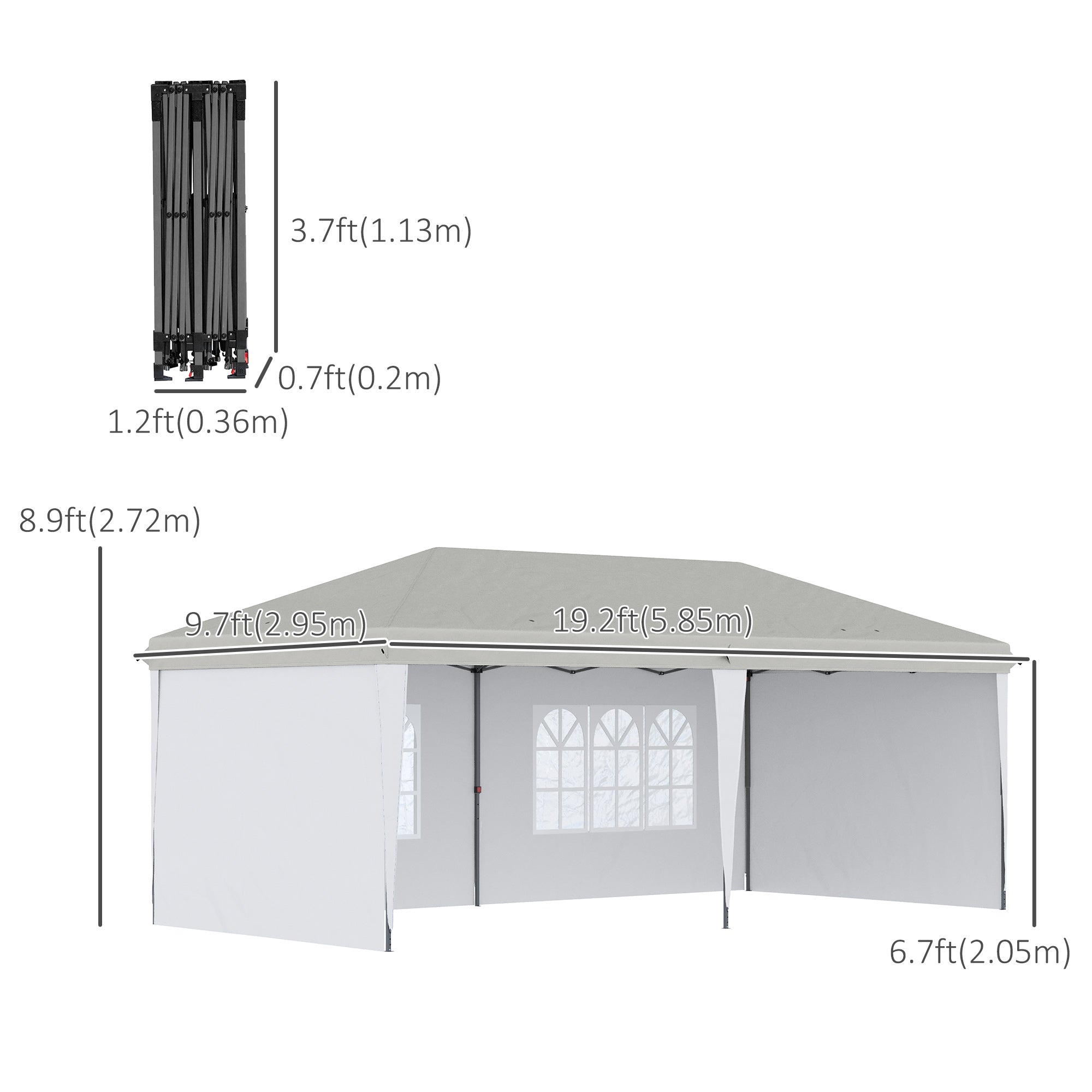 10'x 20' Outdoor Pop Up Canopy Tent Party Tent Commercial Instant Shelter W/ Carrying Bag White Pop Up Canopies   at Gallery Canada