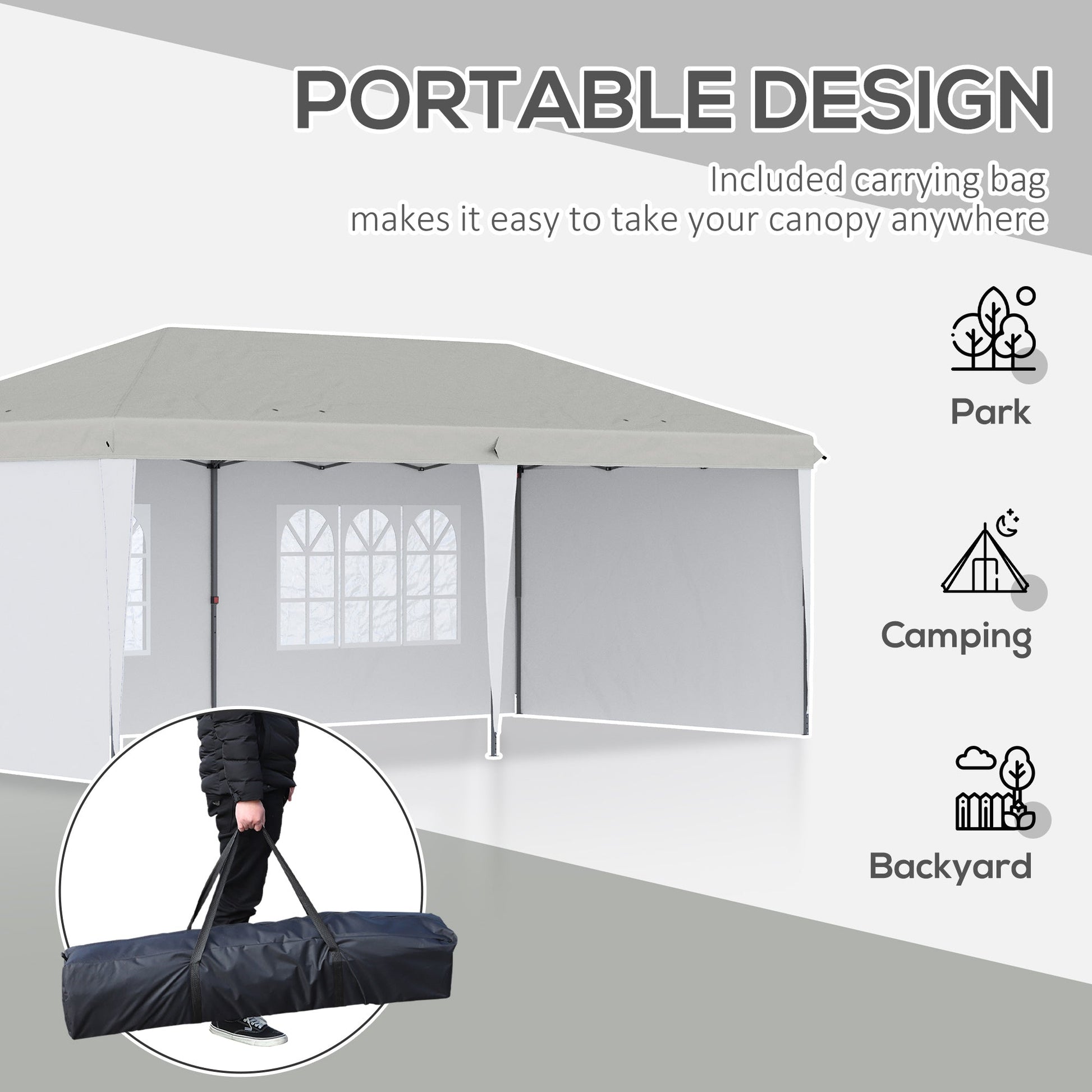 10'x 20' Outdoor Pop Up Canopy Tent Party Tent Commercial Instant Shelter W/ Carrying Bag White Pop Up Canopies   at Gallery Canada