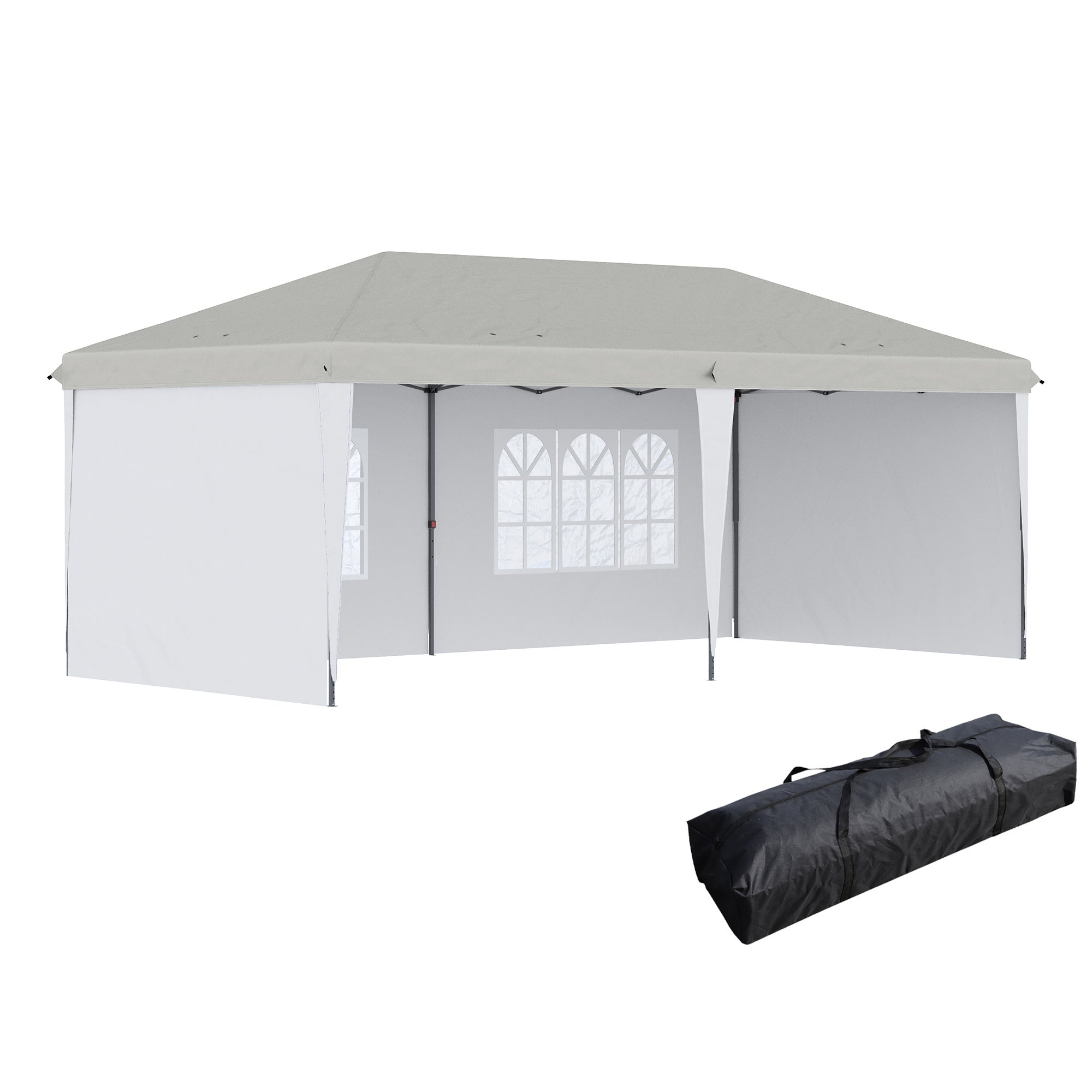 10'x 20' Outdoor Pop Up Canopy Tent Party Tent Commercial Instant Shelter W/ Carrying Bag White Pop Up Canopies Multi Colour  at Gallery Canada