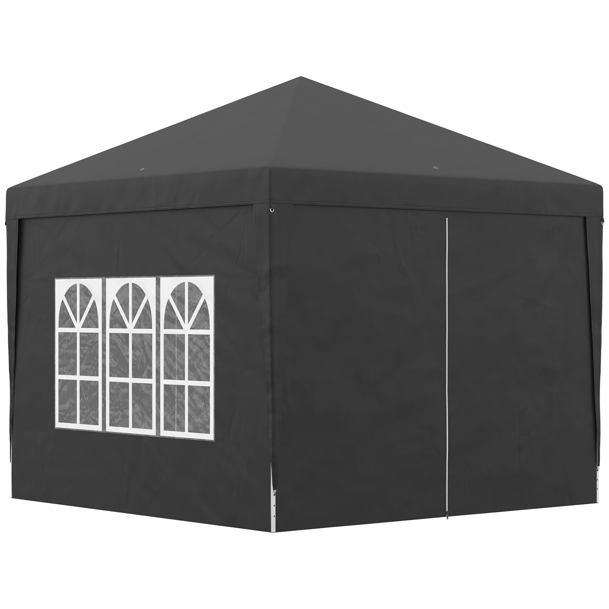 10'x10' Outdoor Pop Up Party Tent Wedding Gazebo Canopy with Carrying Bag (Black) Pop Up Canopies   at Gallery Canada