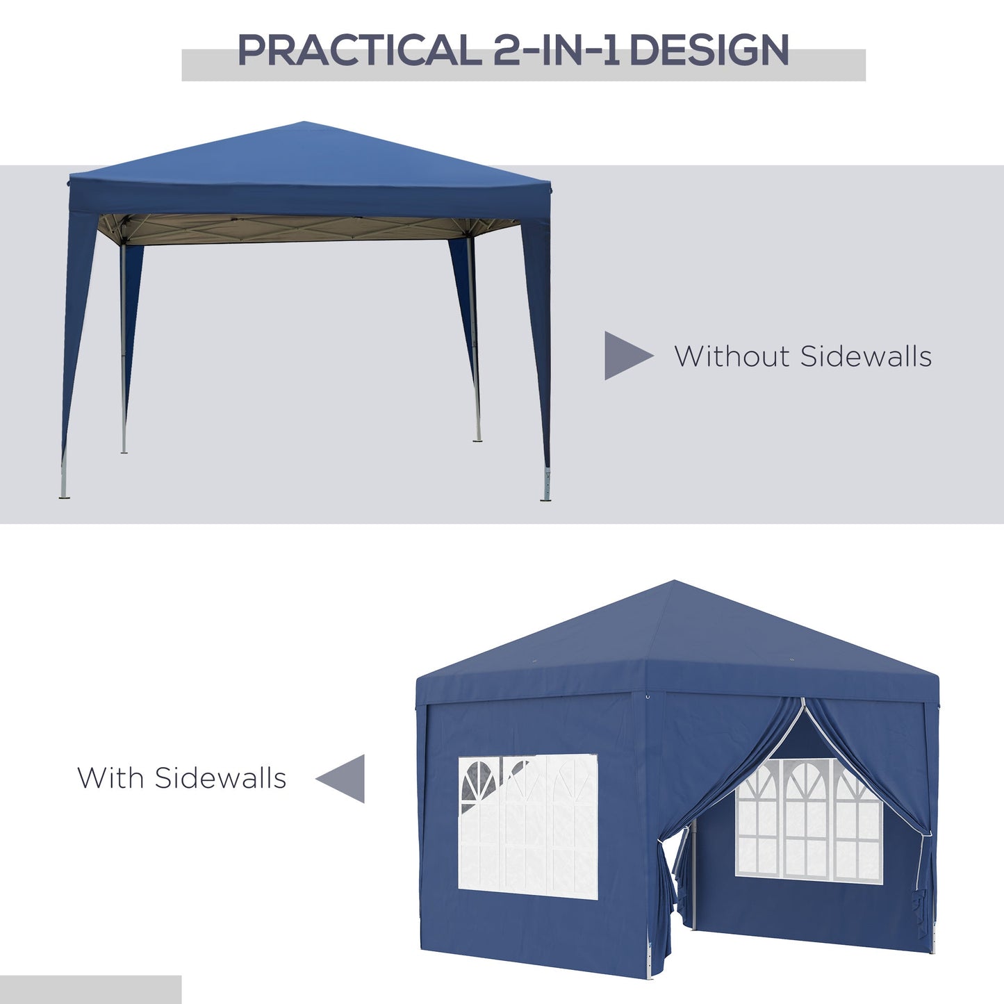 10'x10' Outdoor Pop Up Party Tent Wedding Gazebo Canopy with Carrying Bag (Blue) Pop Up Canopies   at Gallery Canada