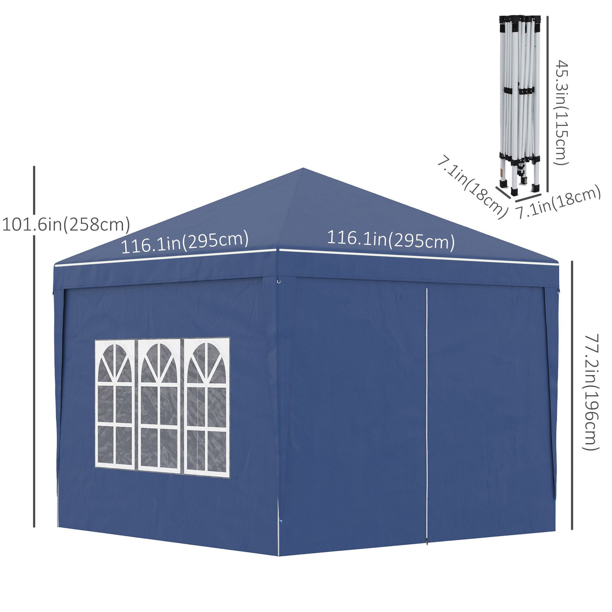 10'x10' Outdoor Pop Up Party Tent Wedding Gazebo Canopy with Carrying Bag (Blue) Pop Up Canopies   at Gallery Canada