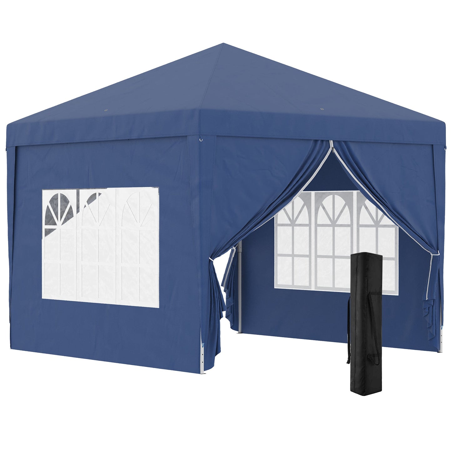10'x10' Outdoor Pop Up Party Tent Wedding Gazebo Canopy with Carrying Bag (Blue) Pop Up Canopies Blue  at Gallery Canada