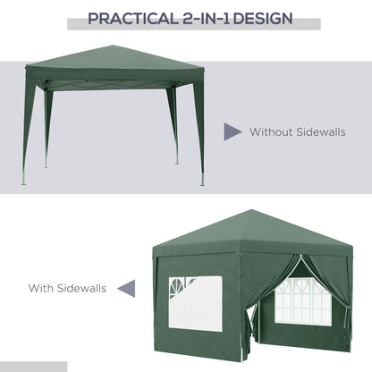 10'x10' Outdoor Pop Up Party Tent Wedding Gazebo Canopy with Carrying Bag (Green) Pop Up Canopies   at Gallery Canada