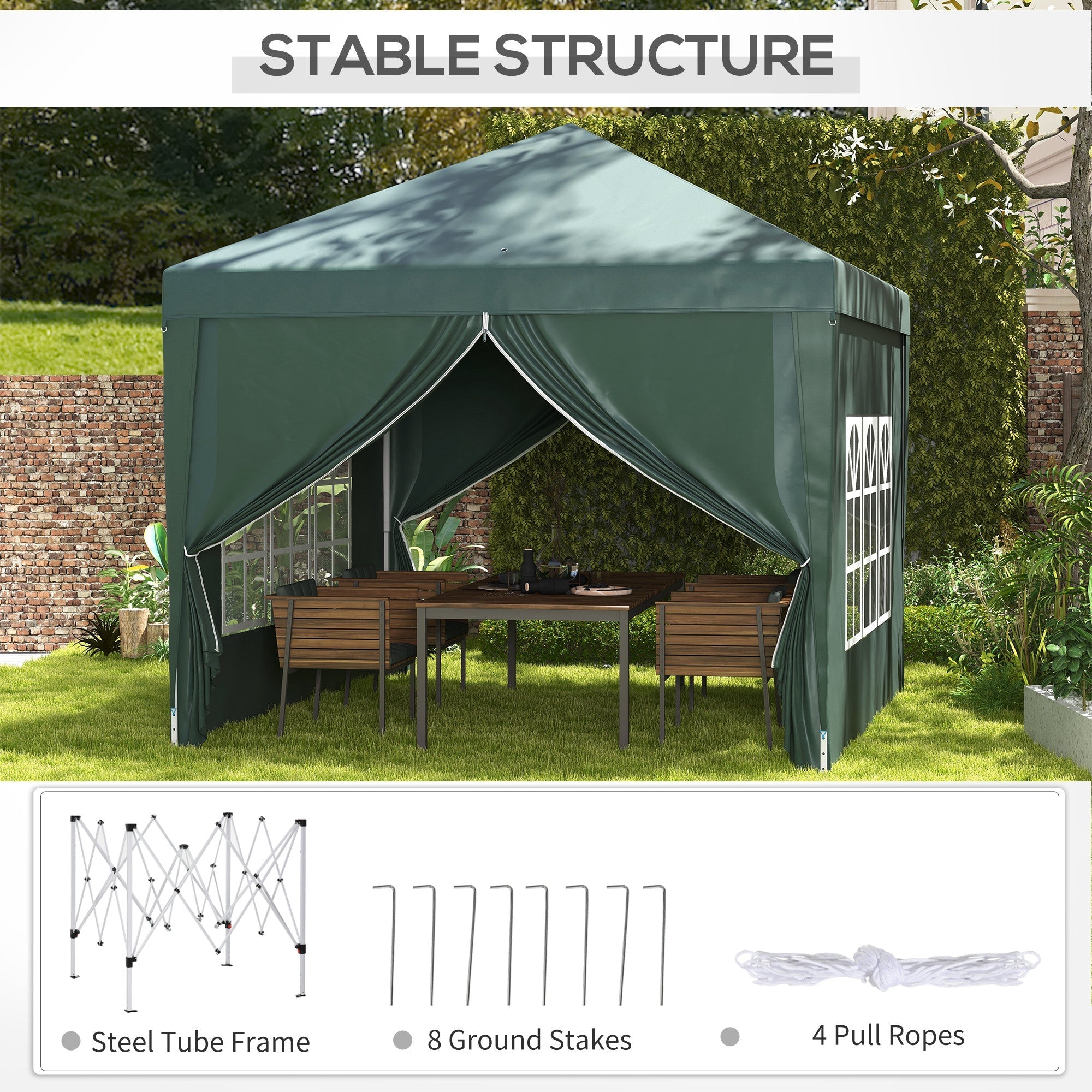 10'x10' Outdoor Pop Up Party Tent Wedding Gazebo Canopy with Carrying Bag (Green) Pop Up Canopies   at Gallery Canada