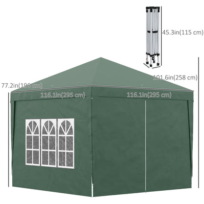 10'x10' Outdoor Pop Up Party Tent Wedding Gazebo Canopy with Carrying Bag (Green) Pop Up Canopies Green  at Gallery Canada