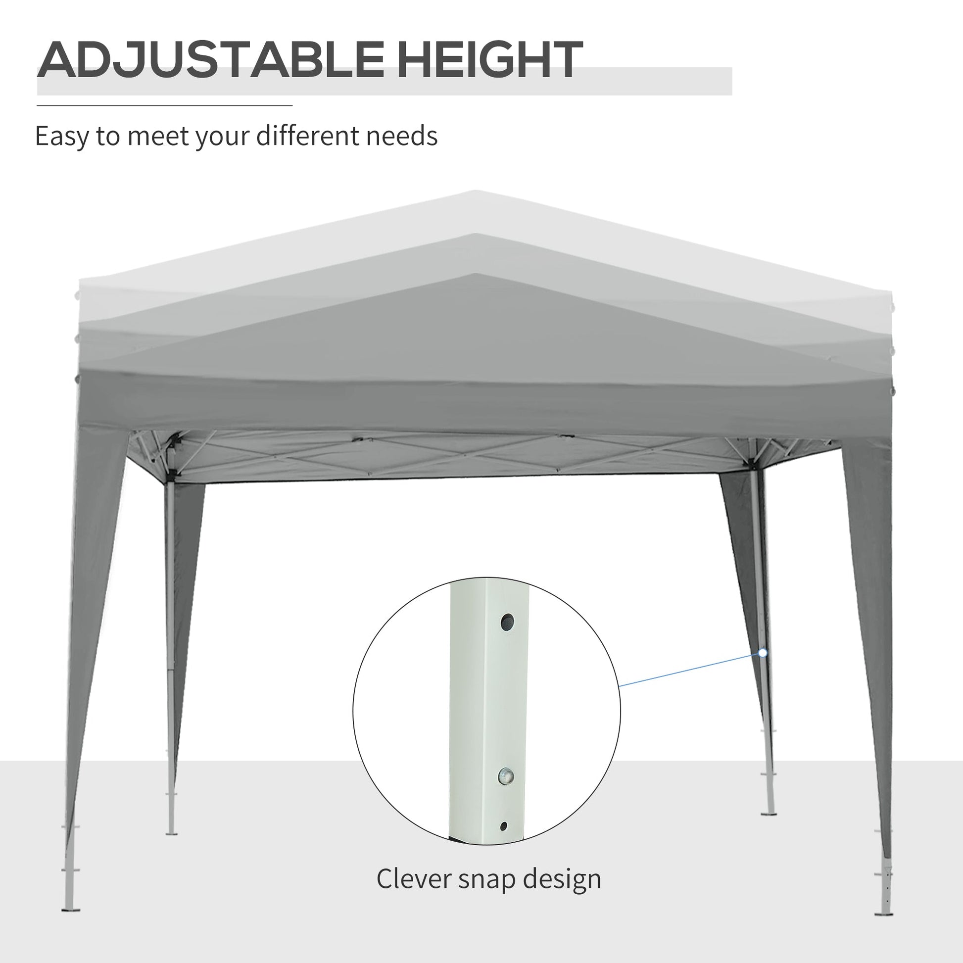 10'x10' Outdoor Pop Up Party Tent Wedding Gazebo Canopy with Carrying Bag (Light Grey) Pop Up Canopies   at Gallery Canada