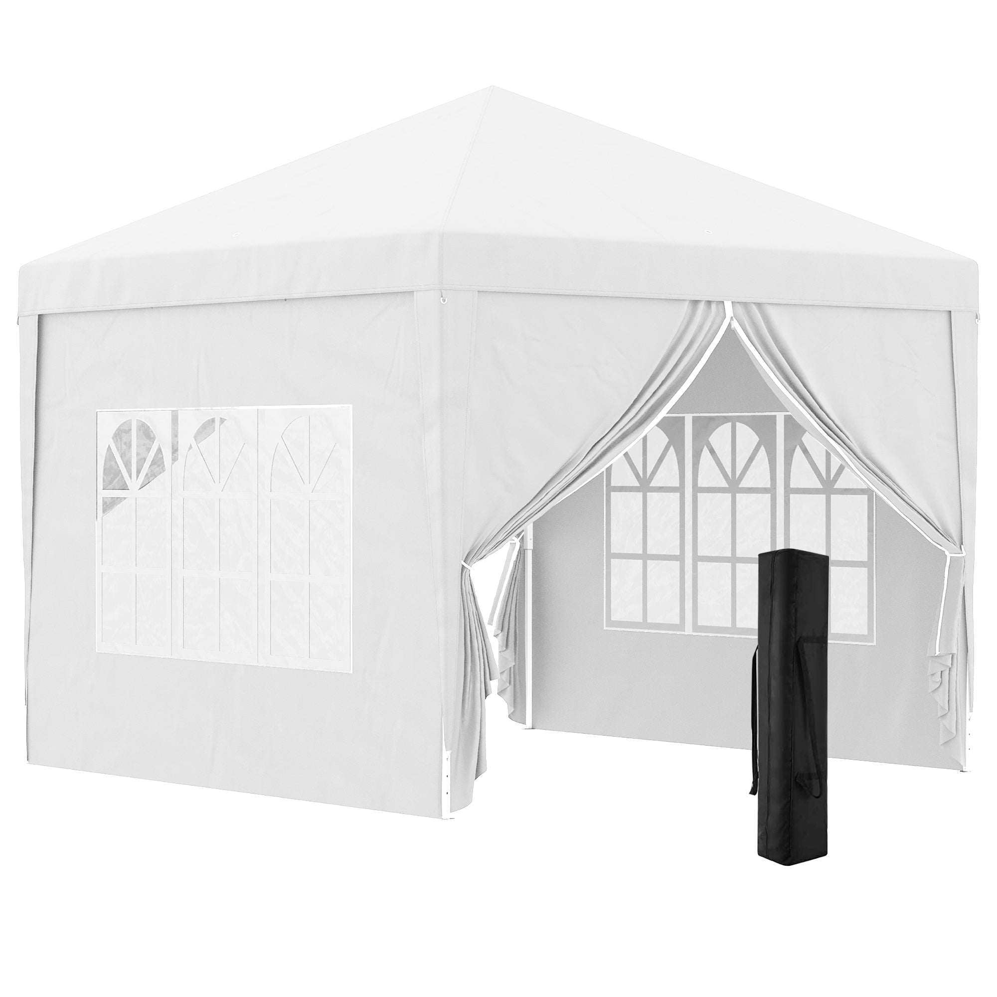 10'x10' Outdoor Pop Up Party Tent Wedding Gazebo Canopy with Carrying Bag (White) Pop Up Canopies White  at Gallery Canada