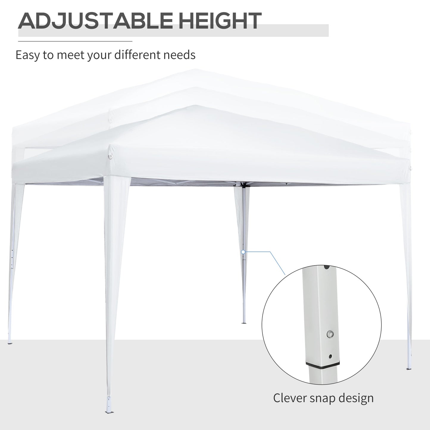 10'x10' Outdoor Pop Up Party Tent Wedding Gazebo Canopy with Carrying Bag (White) Pop Up Canopies   at Gallery Canada