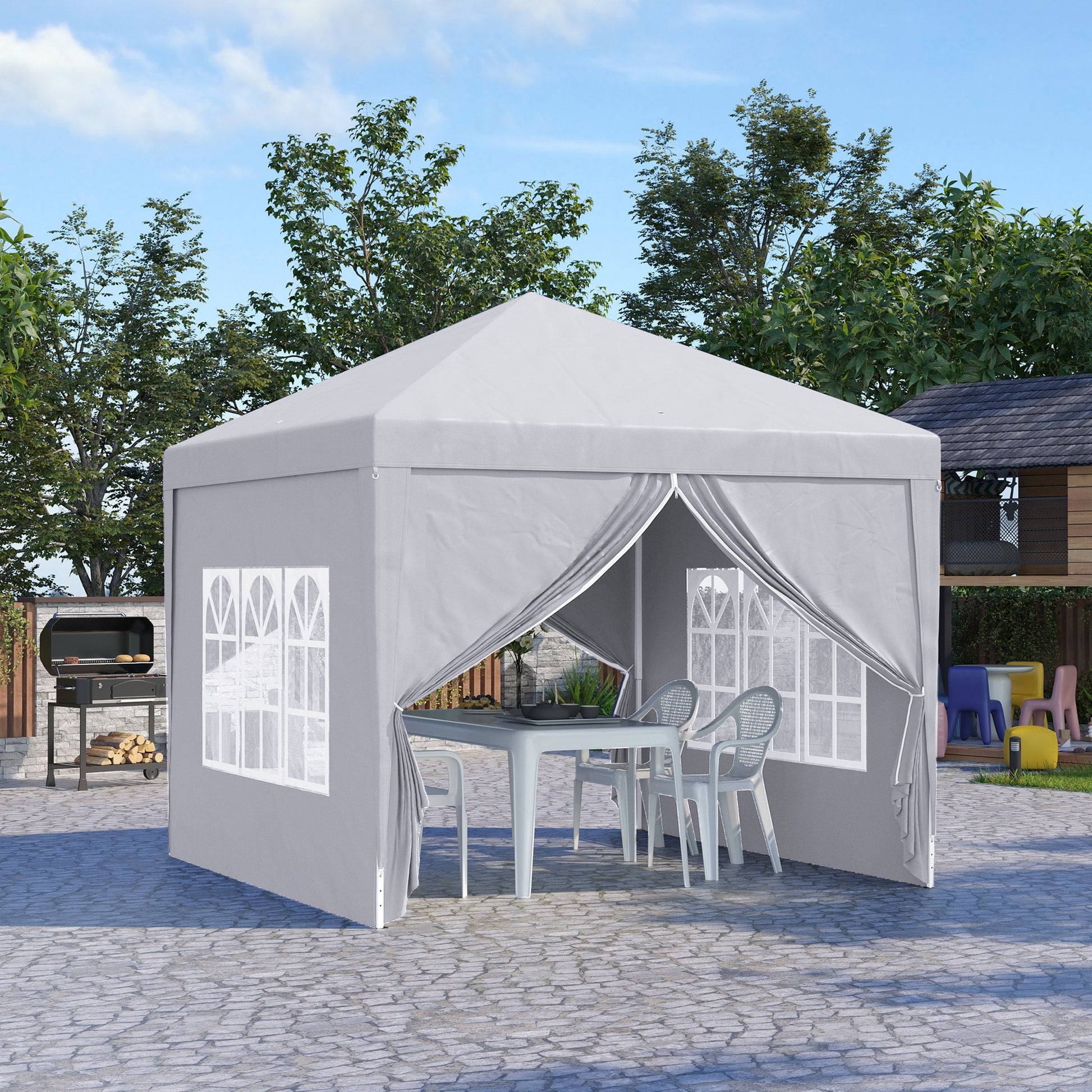 10'x10' Outdoor Pop Up Party Tent Wedding Gazebo Canopy with Carrying Bag (White) Pop Up Canopies   at Gallery Canada