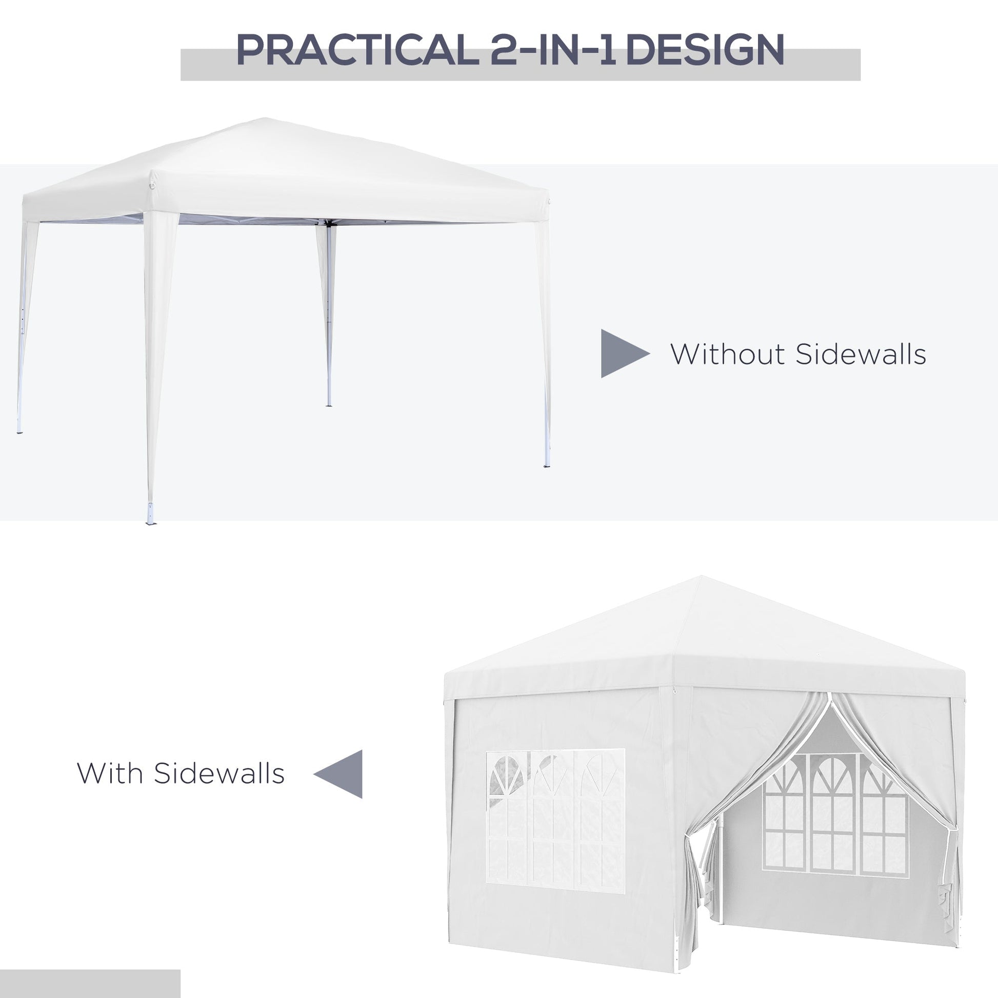 10'x10' Outdoor Pop Up Party Tent Wedding Gazebo Canopy with Carrying Bag (White) Pop Up Canopies   at Gallery Canada