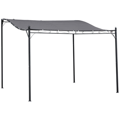 10'x10' Outdoor Portable Sun Shelter Door Porch Cover Steel Gazebo Canopy Grey Pergolas Grey Frame and Grey Cover  at Gallery Canada