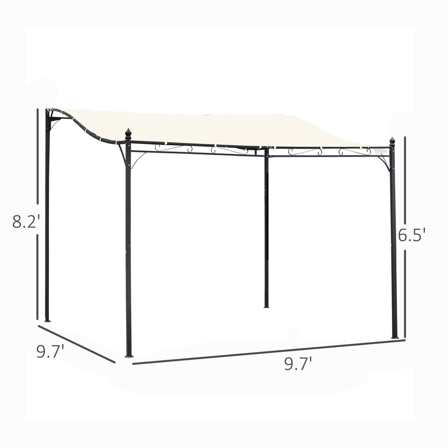 10'x10' Steel Gazebo Canopy Patio Outdoor Portable Sun Shelter Door Porch Cover Cream White Pergolas   at Gallery Canada