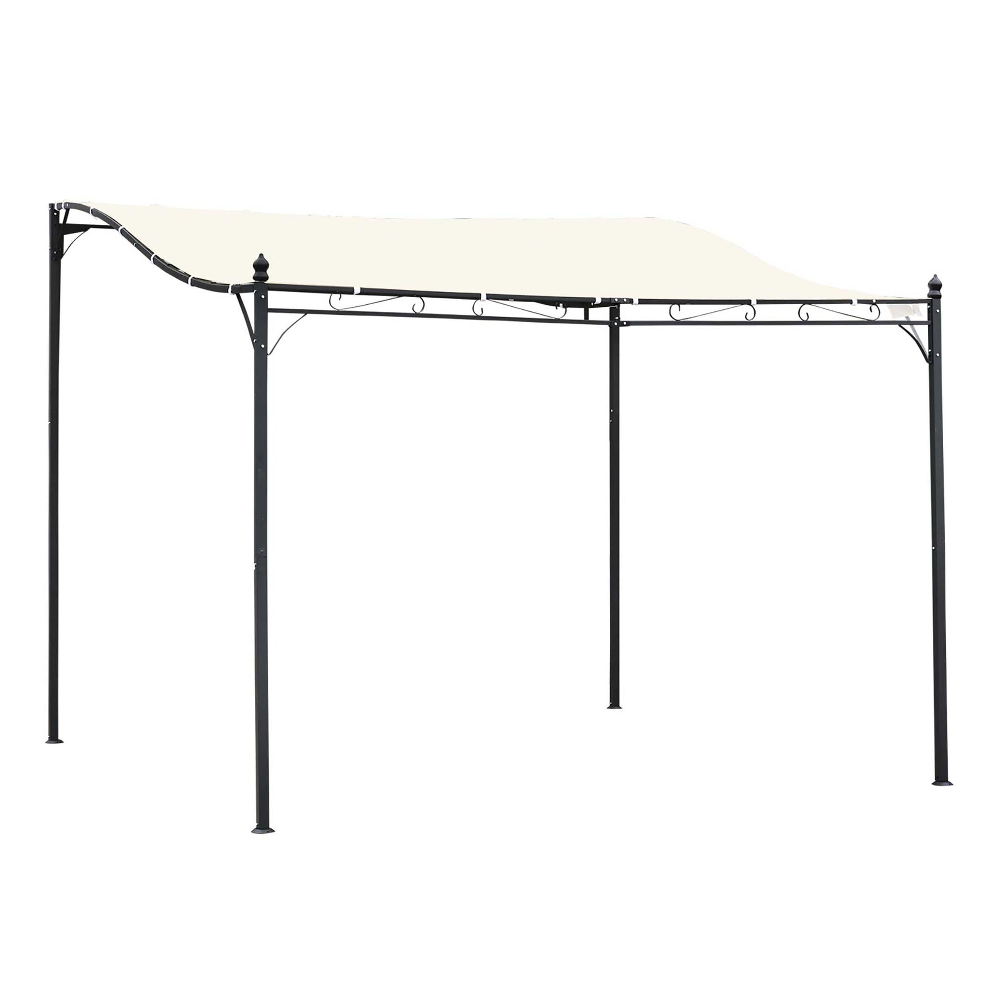 10'x10' Steel Gazebo Canopy Patio Outdoor Portable Sun Shelter Door Porch Cover Cream White Pergolas Grey Frame and Cream White Cover  at Gallery Canada