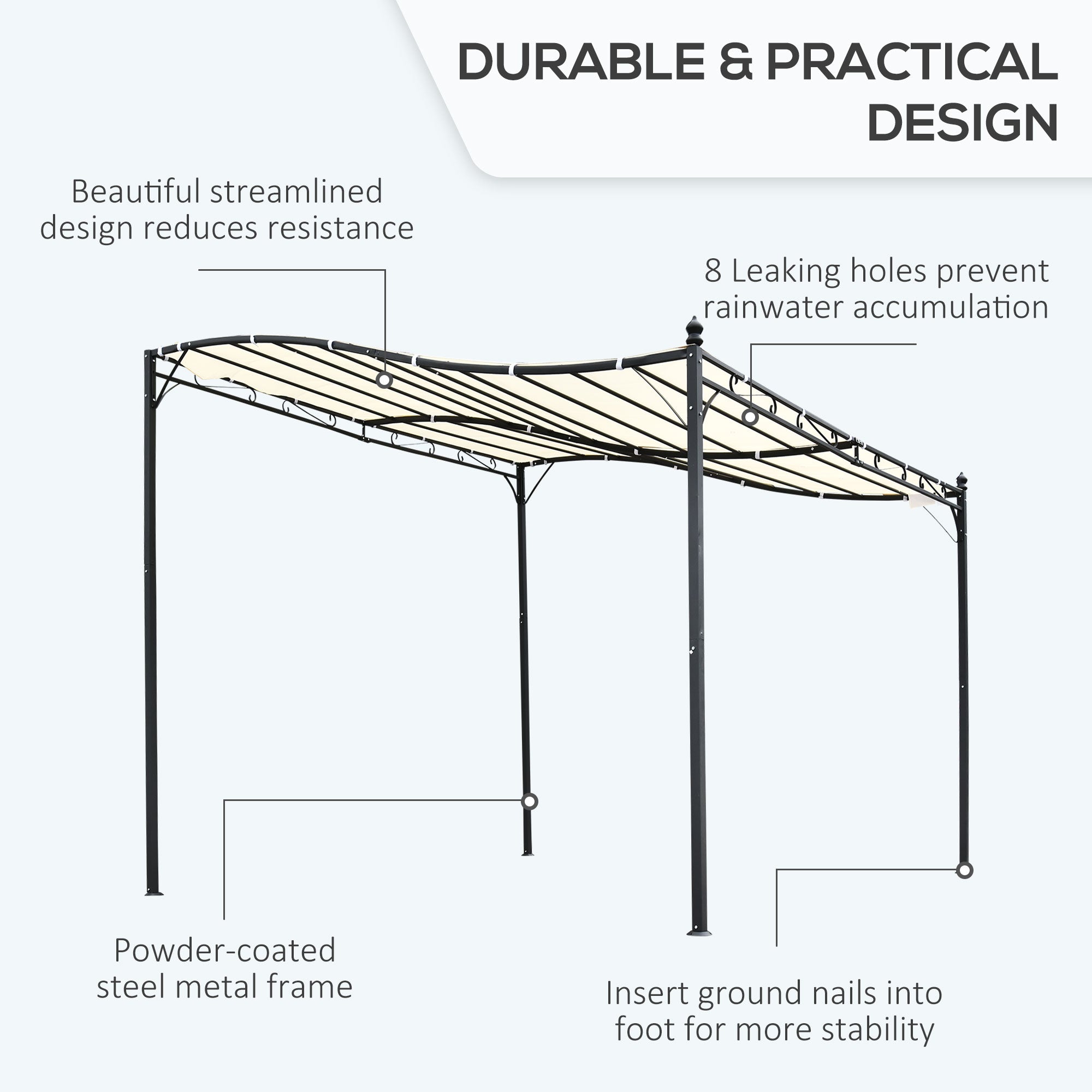 10'x10' Steel Gazebo Canopy Patio Outdoor Portable Sun Shelter Door Porch Cover Cream White Pergolas   at Gallery Canada