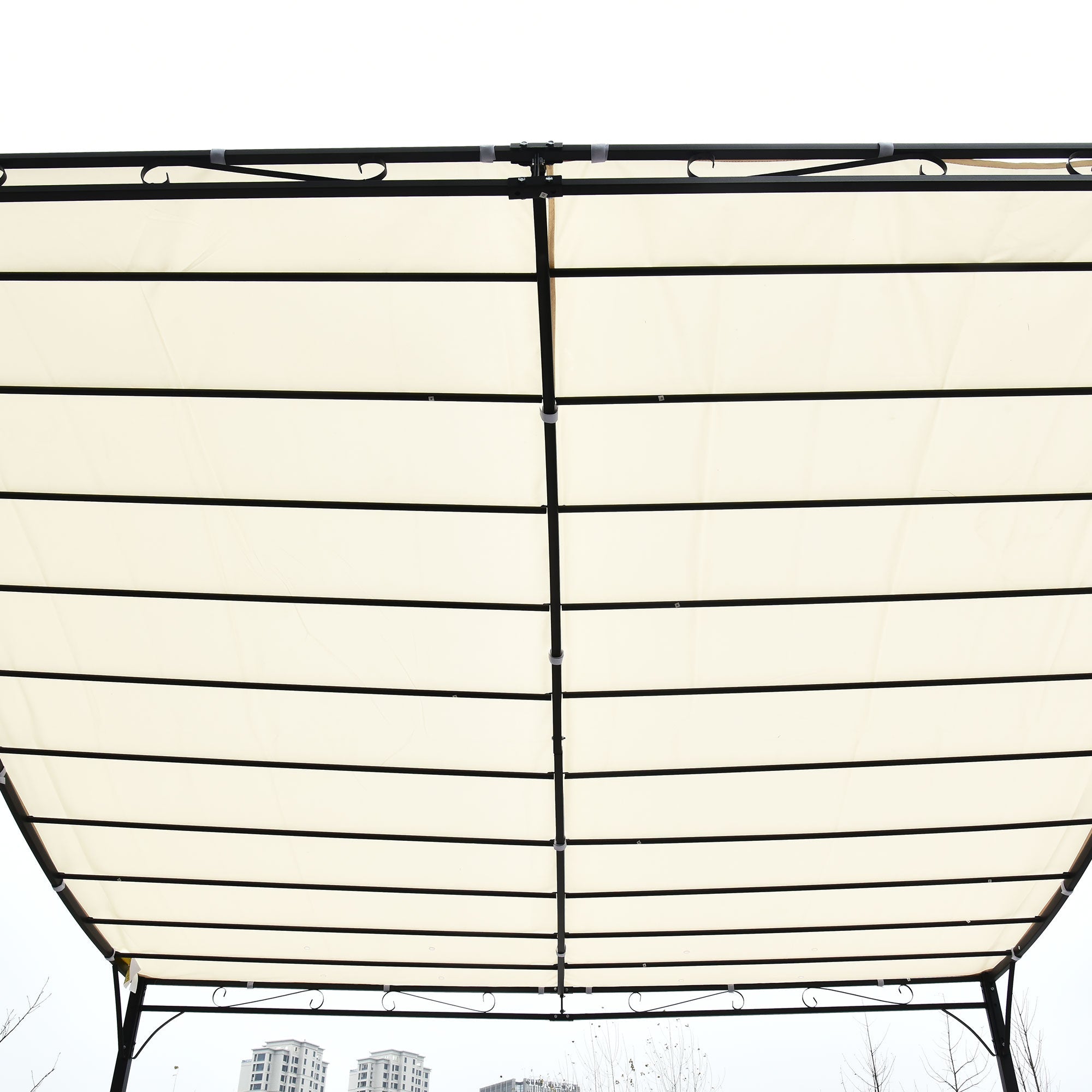 10'x10' Steel Gazebo Canopy Patio Outdoor Portable Sun Shelter Door Porch Cover Cream White Pergolas   at Gallery Canada