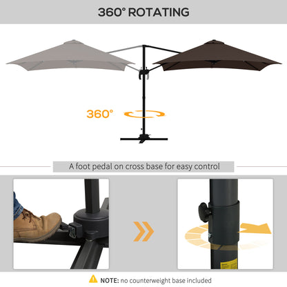 10x10ft Cantilever Umbrella Rotatable Square Market Parasol, 4 Adjustable Angle for Outdoor Backyard Patio Coffee Cantilever Umbrellas   at Gallery Canada