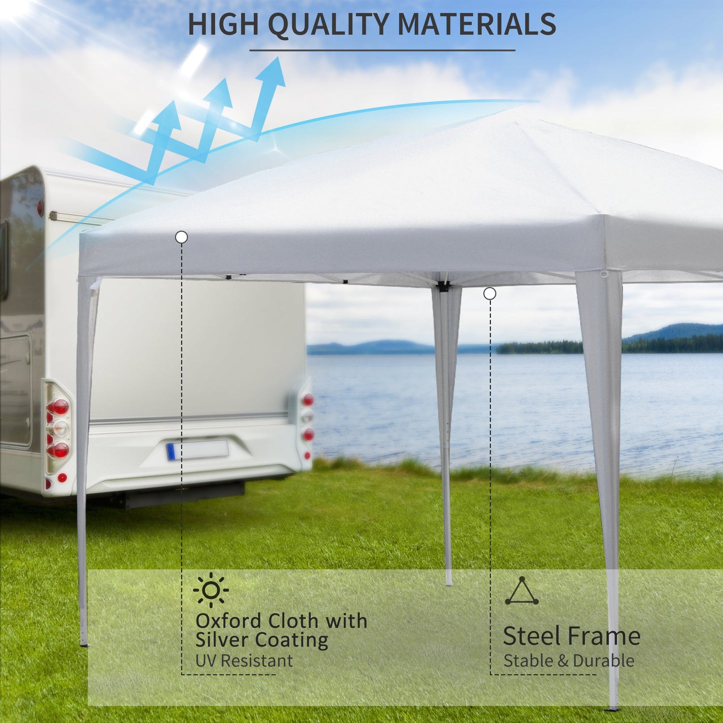 10x10ft Folding Pop Up Tent Outdoor Gazebo Canopy with Carrying Bag, White Pop Up Canopies   at Gallery Canada