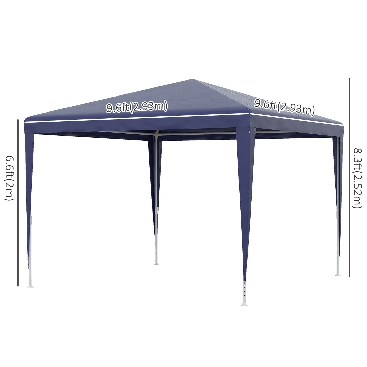 10x10ft Party Tent Portable Gazebo, Folding Garden Canopy Event Shelter Outdoor Sunshade Dark Blue Canopy Tents   at Gallery Canada