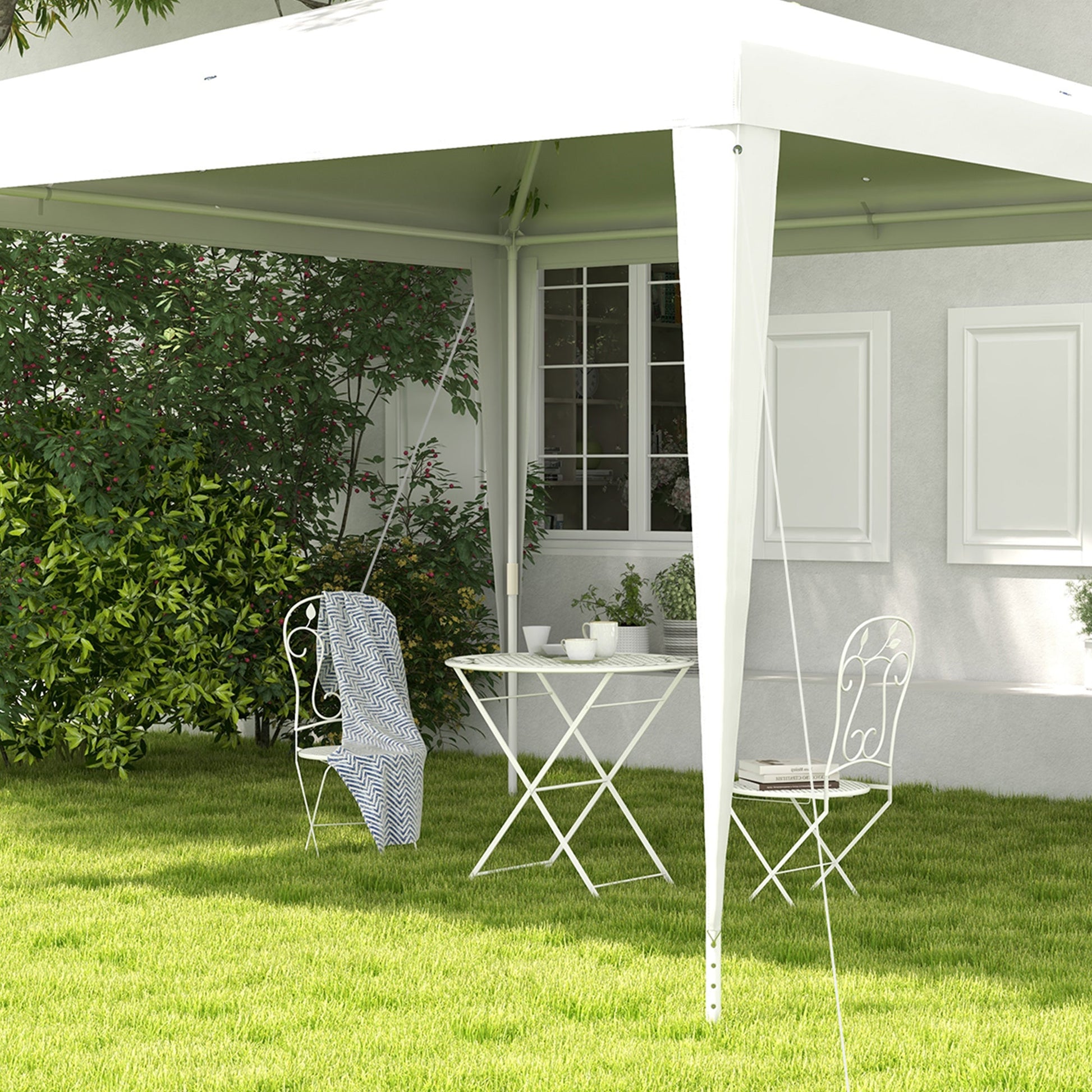 10x10ft Party Tent Portable Gazebo, Folding Garden Canopy Event Shelter Outdoor Sunshade White Canopy Tents   at Gallery Canada