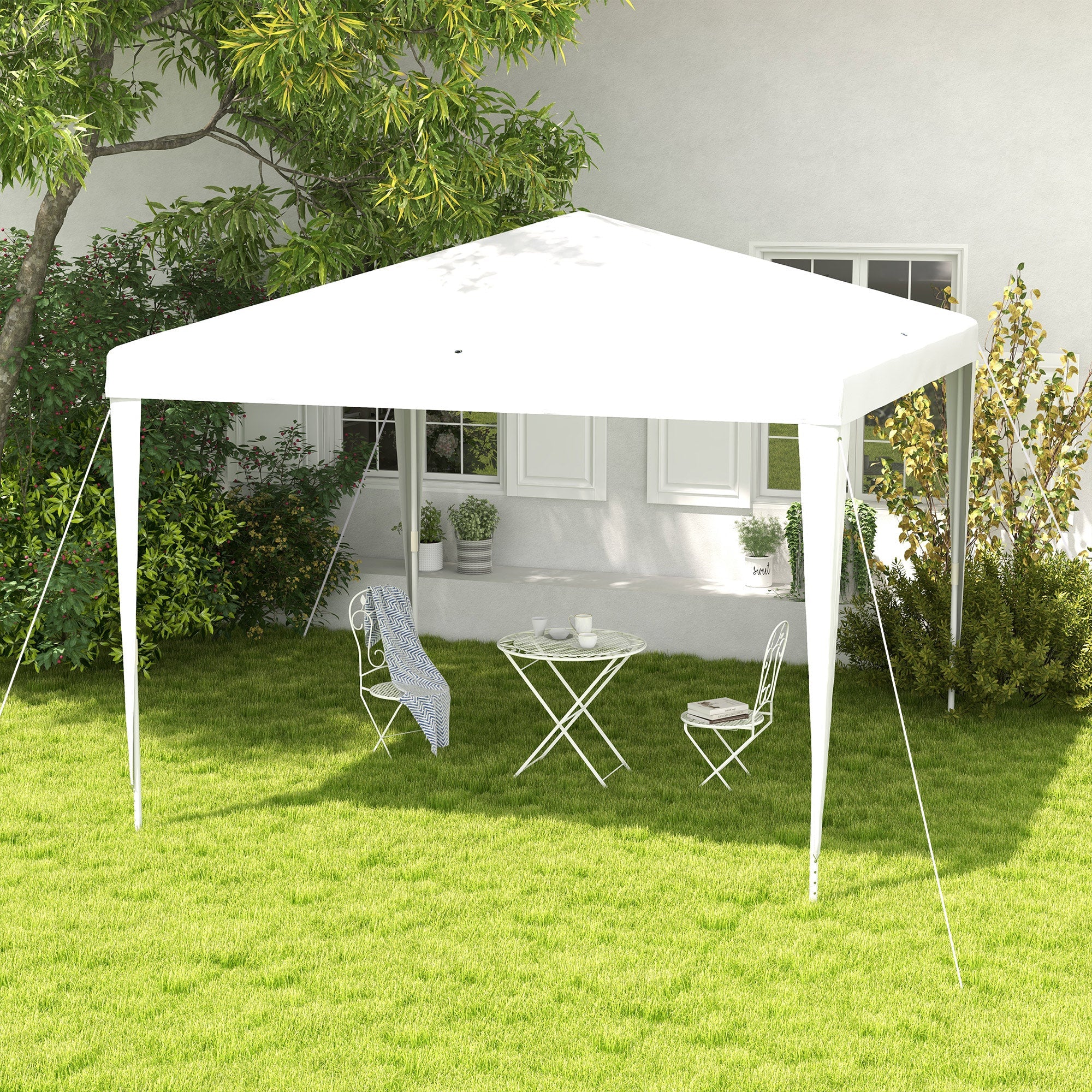 10x10ft Party Tent Portable Gazebo, Folding Garden Canopy Event Shelter Outdoor Sunshade White Canopy Tents   at Gallery Canada