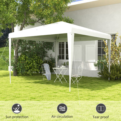 10x10ft Party Tent Portable Gazebo, Folding Garden Canopy Event Shelter Outdoor Sunshade White Canopy Tents   at Gallery Canada