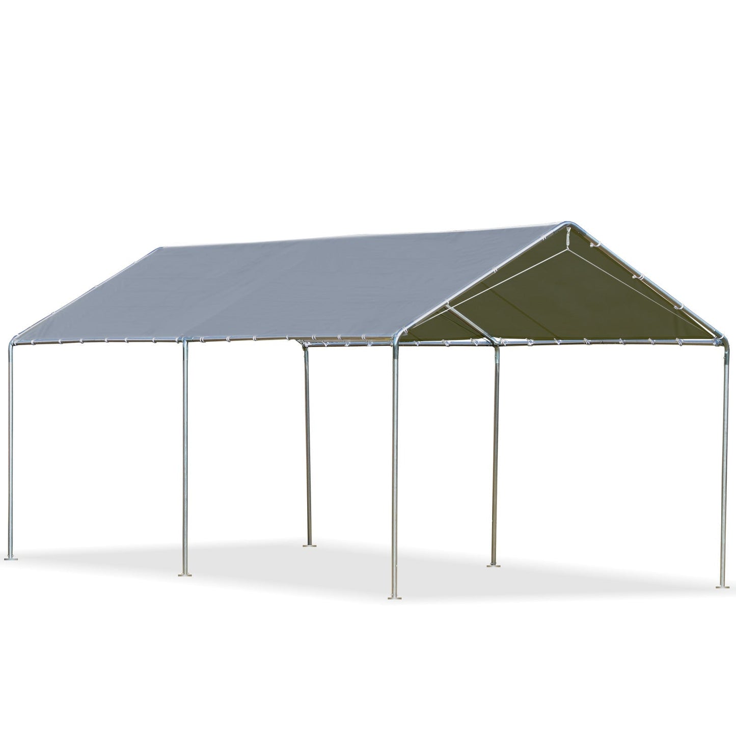 10'x20' Carport Heavy Duty Galvanized Car Canopy with Included Anchor Kit, 3 Reinforced Steel Cables, Grey Car Shelters Multi Colour  at Gallery Canada