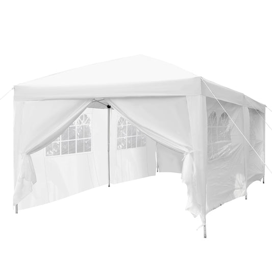10x20ft Pop up Canopy Instant Party Tent Folding Portable Outdoor with 6 Sidewalls White - Gallery Canada
