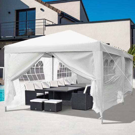 10x20ft Pop up Canopy Instant Party Tent Folding Portable Outdoor with 6 Sidewalls White - Gallery Canada