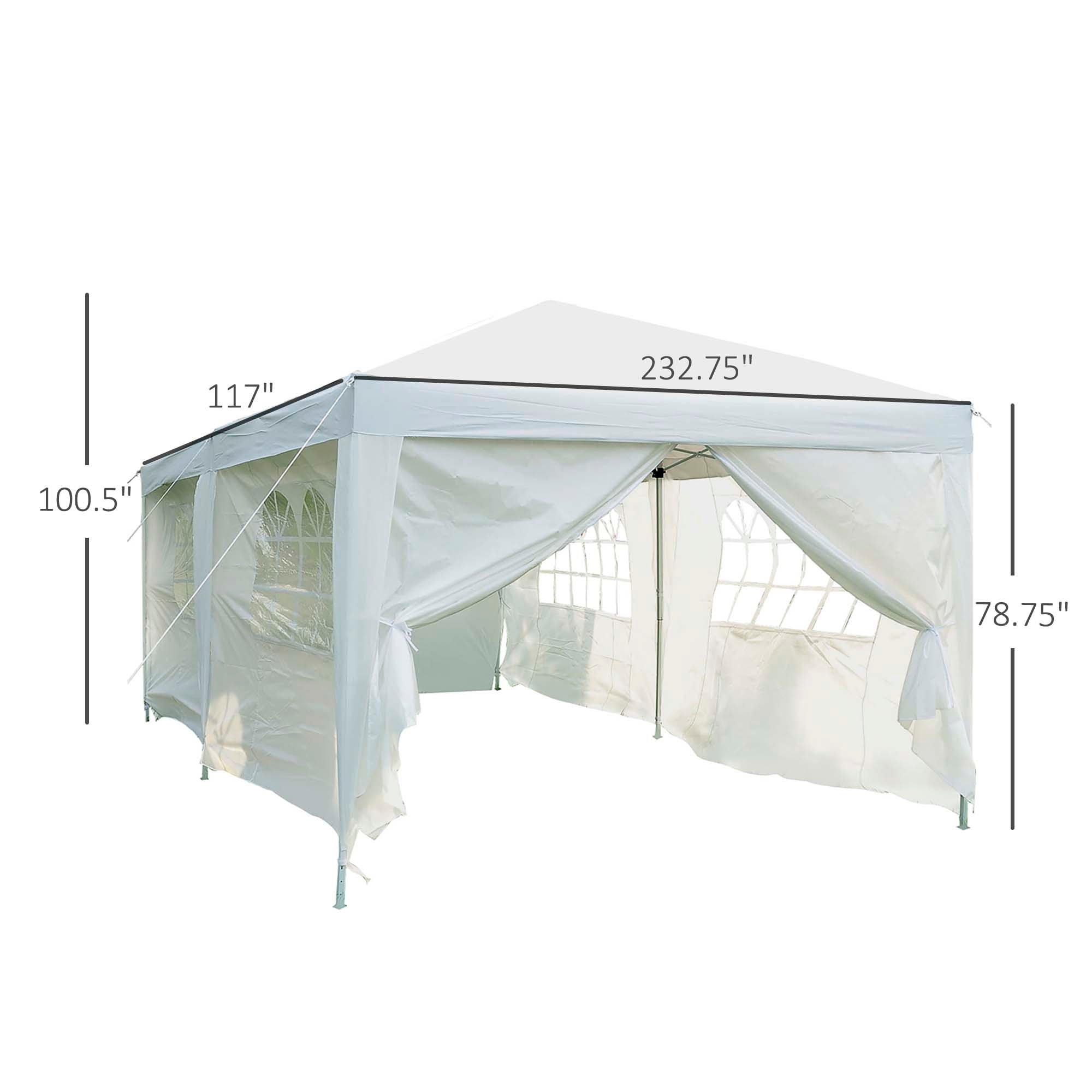 10x20ft Pop up Canopy Instant Party Tent Folding Portable Outdoor with 6 Sidewalls White Pop Up Canopies   at Gallery Canada