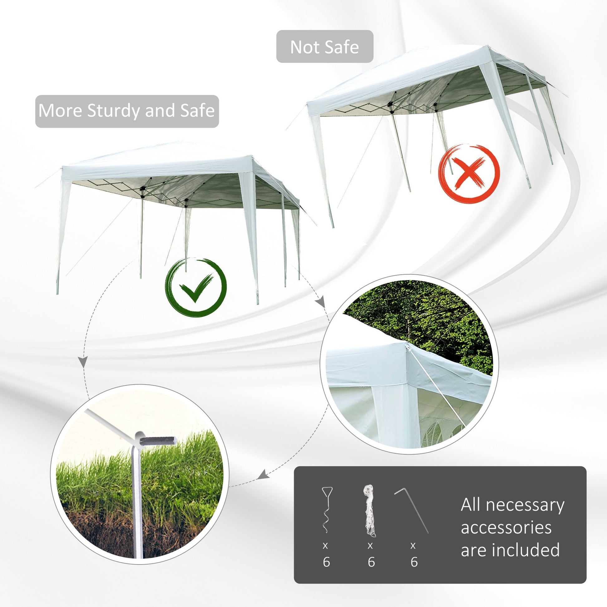 10x20ft Pop up Canopy Instant Party Tent Folding Portable Outdoor with 6 Sidewalls White Pop Up Canopies   at Gallery Canada