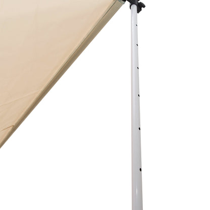 Manual Retractable Awning 10x5ft, Water-Resistant UV Protector, Beige Door Awnings   at Gallery Canada